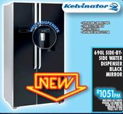 KELVINATOR 690L Side By Side Water Dispenser Black Mirror 