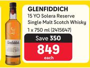 Glenfiddich 15 YO Solera Reserve Single Malt Scotch Whisky-750ml