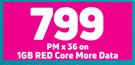 Samsung Galaxy S22 Plus 5G-On 1GB Red Core More Data