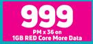 Samsung Galaxy S22 Ultra 5G-On 1GB Red Core More Data