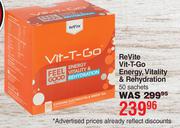 Revite Vit-T-Go Energy, Vitality & Rehydration 50 Sachets