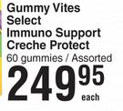 Gummy Vites Select Immuno Support Creche Protect 60 Gummies Assorted-Each