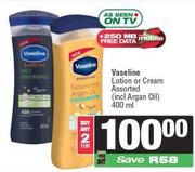 Vaseline Lotion Or Cream Assorted-For 2 x 400ml