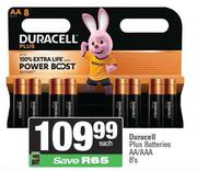Duracell Plus Batteries AA/AAA-8's Each