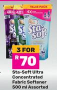 Sta Soft Ultra Concentrated Fabric Softener Assorted-For 3 x 500ml