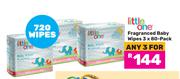 Little One Fragranced Baby Wipes 3 x 80 Pack