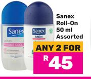 Sanex Roll On Assorted-For 2 x 50ml