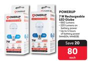 Powerup 7W Rechargeable LED Globe-Each