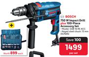 Bosch 750W Impact Drill Plus 100-Piece Accessory Set GSB 16 RE ACC