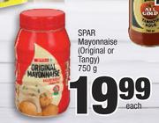 Spar Mayonnaise (Original Or Tangy)-750g Each