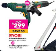 Ryobi 550W Impact Drill Or 650W Angle Grinder-Each