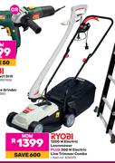 Ryobi 1200W Electric Lawnmower Plus 300W Electric Line Trimmer Combo