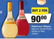 Robertson Winery Natural Sweet Rose,White Or Red-For 2 x 750ml