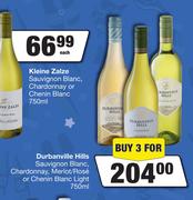 Durbanville Hills Sauvignon Blanc,Chardonnay,Merlot/Rose Or Chenin Blanc Light-For 3 x 750ml