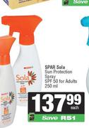Spar Sola Sun Protection Spray SPF50 For Adults-250ml Each