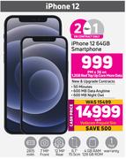 2 x Apple iPhone 12 64GB Smartphone-On 1.2GB Red Top Up Core More Data