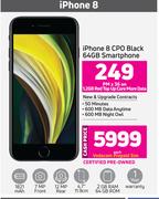 Apple iPhone 8 CPO Black 64GB Smartphone-On 1.2GB Red Top Up Core More Data