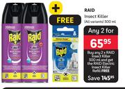 Raid Insect Killer (All Variants)-For Any 2 x 300ml
