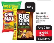 Willards Cheasnaks Or Big Korn Bites (All Variants)For Any 2 x 200g