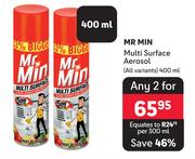 Mr Min Multi Surface Aerosol (All Variants)-For Any 2 x 400ml