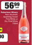 Robertson Winery Non-Alcoholic Sparkling Sweet Pink/White or Dry Pink/White-750ml Each