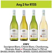 KWV Sauvignon Blanc,Chenin Blanc,Chardonnay,Moscato,Rose Or Moscato Rose-For 2 x 750ml