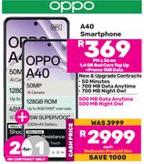 2 x Oppo A40 Smartphone-On 1.4GB Red Core Top Up + On Promo 1GB Data