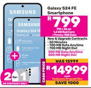 2 x Samsung Galaxy S24 FE Smartphone-On 1.4GB Red Core + On Promo 1GB Data