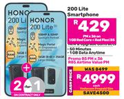 2 x Honor 200 Lite Smartphone-On 1GB Red Core + Red Flexi 85