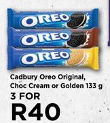 Cadbury Oreo Original, Choc Cream Or Golden-For 3 x 133g
