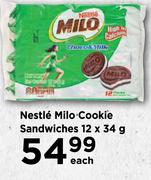 Nestle Milo Cookie Sandwiches-12x34g Each