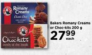 Bakers Romany Creams Or Choc-Kits-200 Each