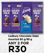 Cadbury Chocolate Slabs Assorted-For Any 2 x 80g/88g