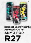 Reboost Energy Drinks Assorted-For Any 3 x 500ml
