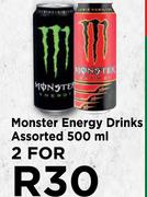 Monster Energy Drinks Assorted-For 2 x 500ml