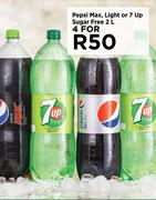 Pepsi Max, Light Or 7 Up Sugar Free-For 4 x 2Ltr