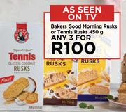 Bakers Good Morning Rusks Or Tennis Rusks-For Any 3 x 450g