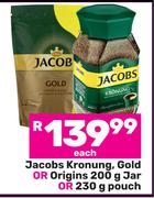Jacobs Kronung, Gold Or Origins 200g Jar Or 230g Pouch-Each