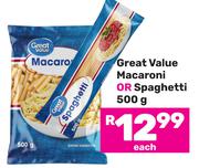 Great Value Macaroni Or Spaghetti-500g Each