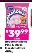 Beacon Mallows Pink & White Marshmallows-400g Each