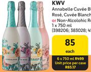 KWV Annabelle Cuvee Blanche,Cuvee Rose,Cuvee Blanche Non Alcoholic Or Rose-6 x 750ml
