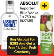 Absolut Imported Blue Vodka-750ml