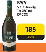 KWV 5 Yo Brandy-750ml Each