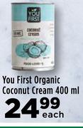 You First Organic Coconut Cream-400ml Each