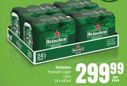 Heineken Premium Lager Cans-24 x 440ml Per Case