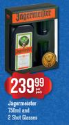 Jagermeister-750ml & 2 Shot Glasses-Per Pack