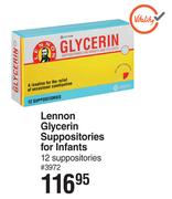 Lennon Glycerin Suppositories For Infants 12 Suppositories