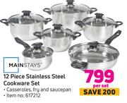 Maintays 12 Piece Stainless Steel Cookware Set-Per Set