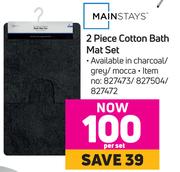 Mainstays 2 Piece Cotton Bath Mat Set-Per Set