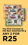 You First Coconut Or Oat Bars Assorted-For Any 2 x 50g